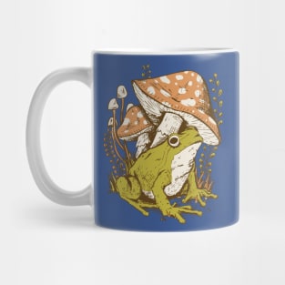 Cottagecore Aesthetic Mushrooms and Frog Mug